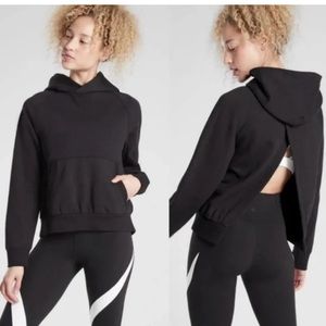 Athleta Moonrise Black Open-Back Hoodie